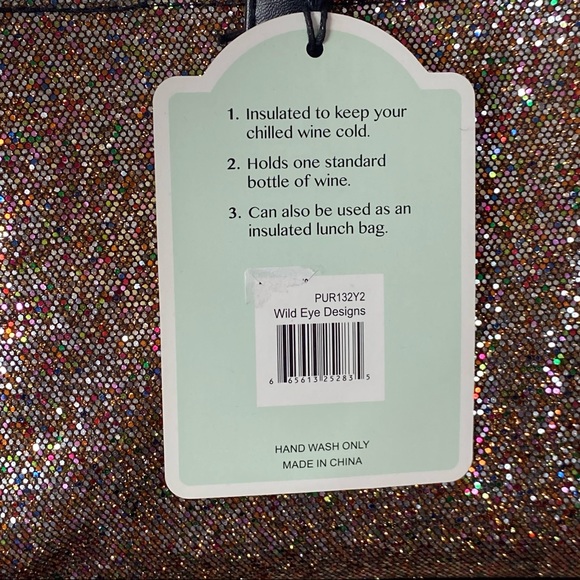Insulated wine carrier hand bag. Has a beautiful glitter finish to it. - Picture 5 of 5